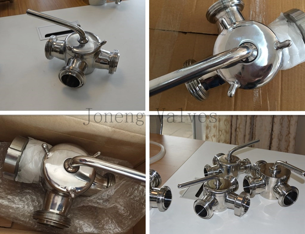 Stainless Steel Sanitary 3 Way Plug Valve with Bsm Union